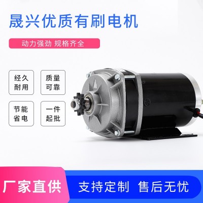 厂家直购48V 500W有刷直流减速电机 低噪音电动机 永磁中置电机